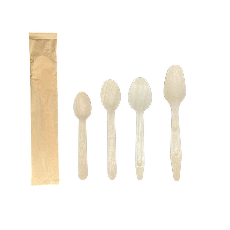Individually Paper Wrapped Wood Spoon